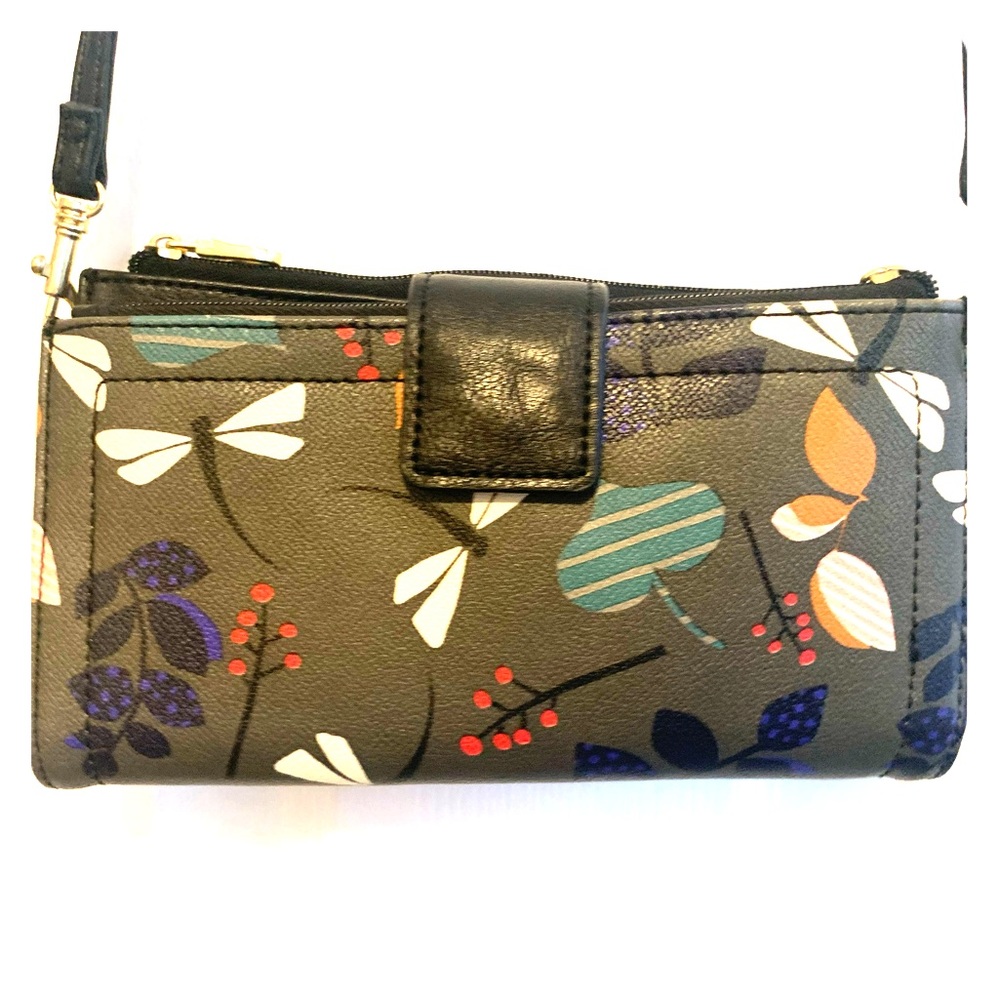 Relic dragonfly cross body wristlet wallet